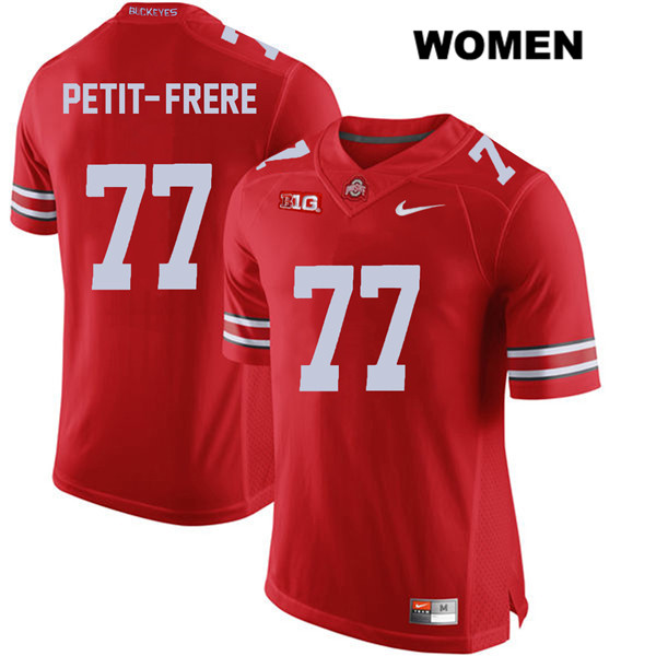 Ohio State Buckeyes Women's Nicholas Petit-Frere #77 Red Authentic Nike College NCAA Stitched Football Jersey TH19C05GT